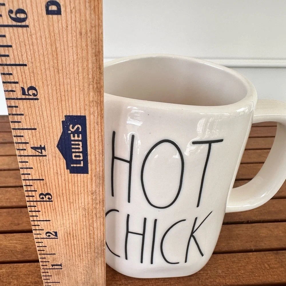 Rae Dunn ceramic “Hot Chick” cream colored mug